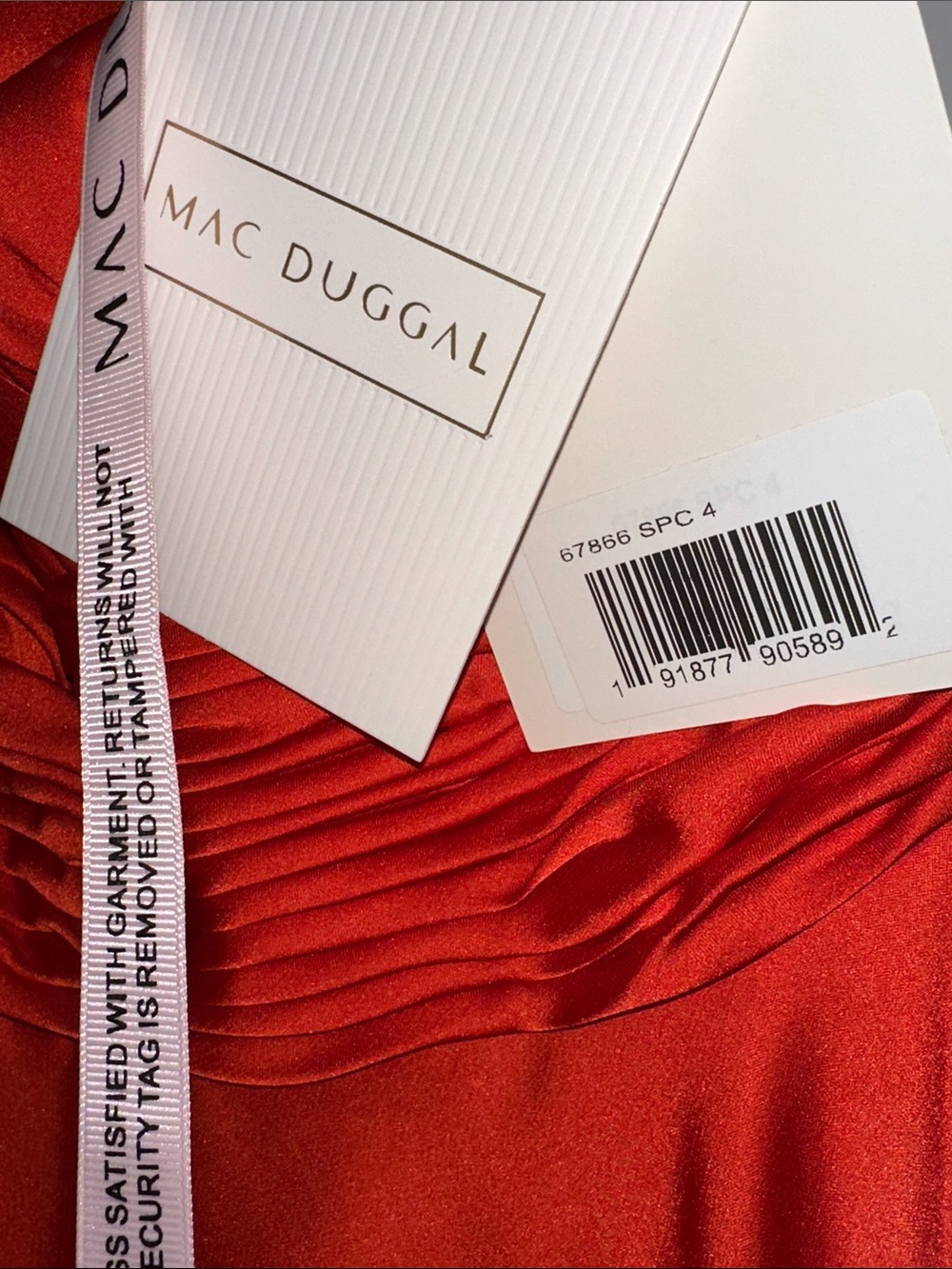 Mac Duggal by Ieena One-Shoulder Gown With Bishop Sleeve - Picture 9 of 14